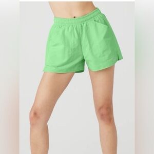ALO Yoga Lime Green Athletic Elastic-Waist Shorts